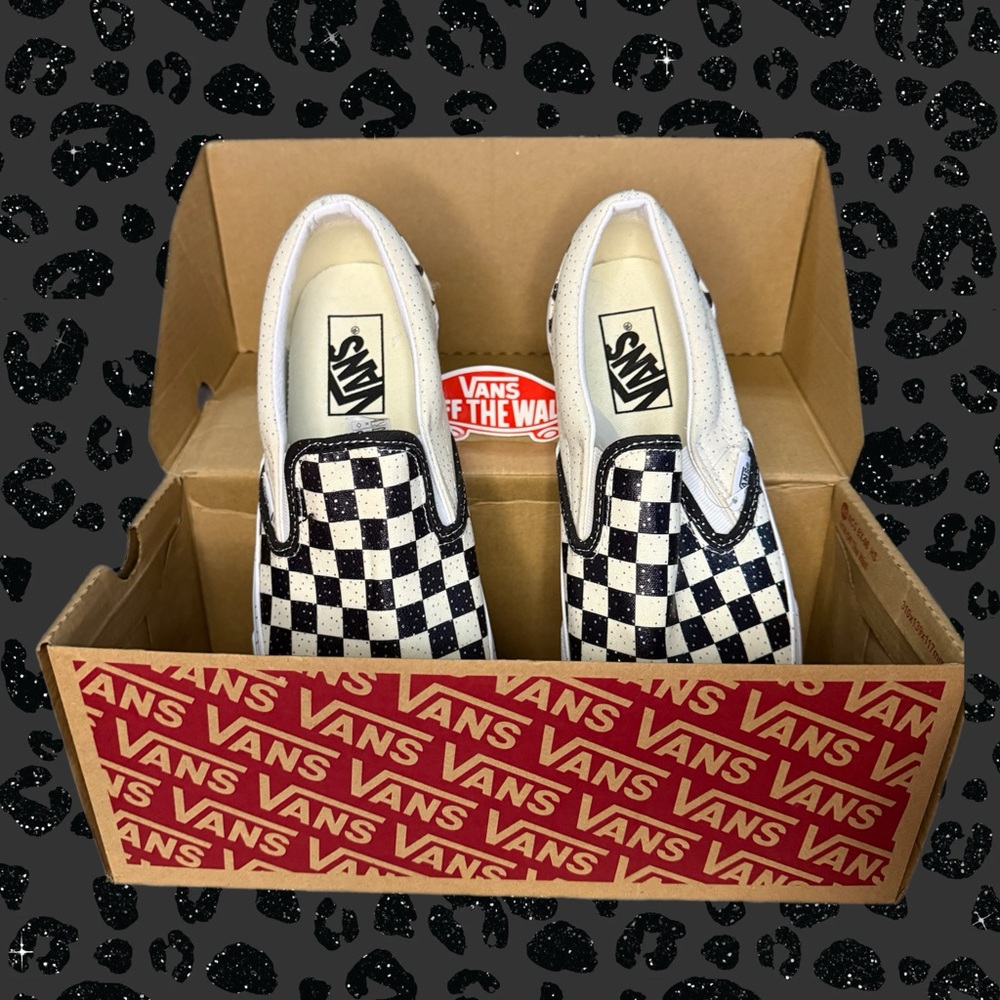 Vans Classic Checkered Confetti Slip-On Shoes. Brand New! Women’s 8.5 Men’s 7.5